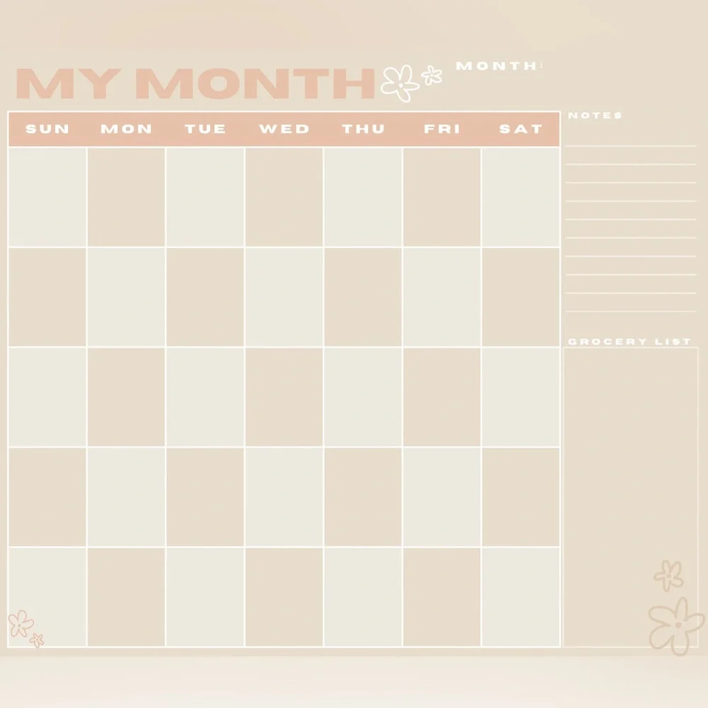 Fridge calendar size 14x12 comes with magnets